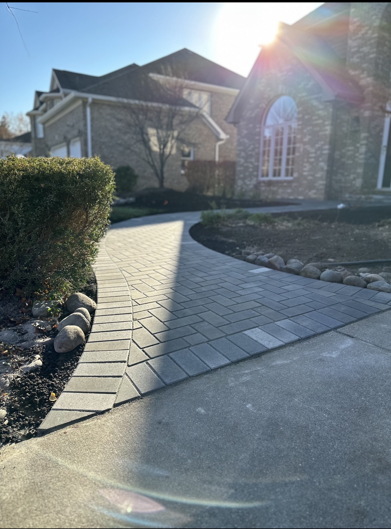 Paver walkway leading to front door